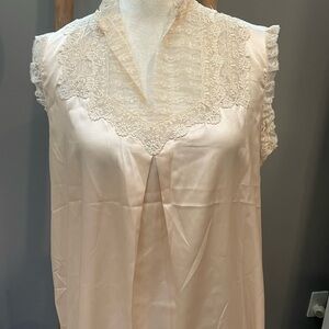 Vintage Eve Stillman Elegant Cream pink Nightgown